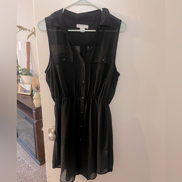 Chiffon black see through dress - Picture 1 of 2